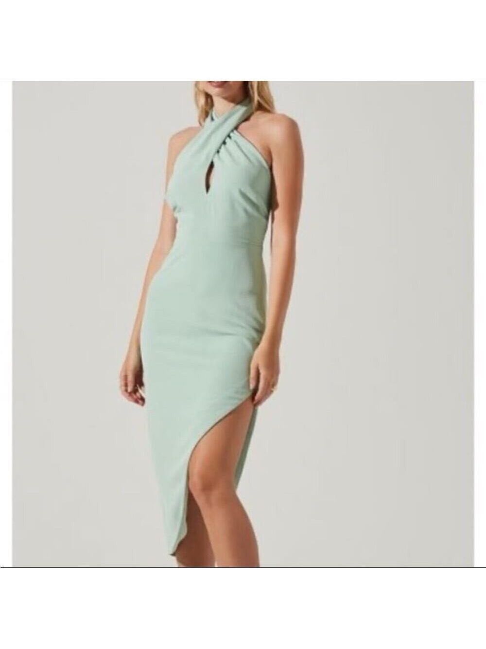 NEW • Astr Jodie Dress Asymmetrical Crisscross Strap • backless • Wedding Guest